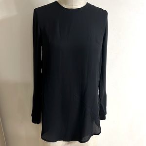H&M Long Sleeve Long Tunic With Curve Hem and Side Vents